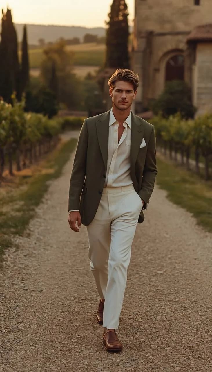 Dress-code inspiration for the wedding day, look 1